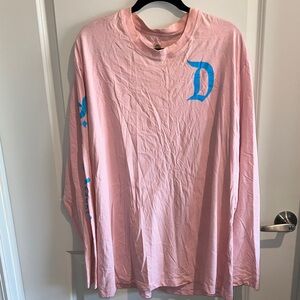 Disney Pink Long Sleeve Tee with Blue Logo
